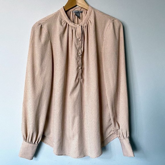 NWOT H&M Size 4 Pastel Pink Button Dotted Blouse - Picture 3 of 11